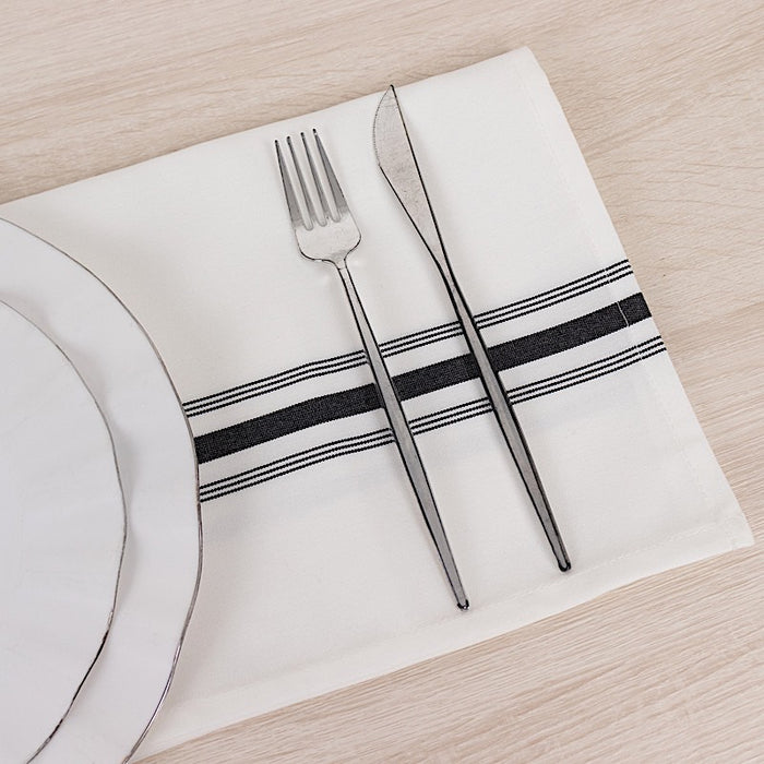 10 Polyester Napkins with Stripes 18" x 22"