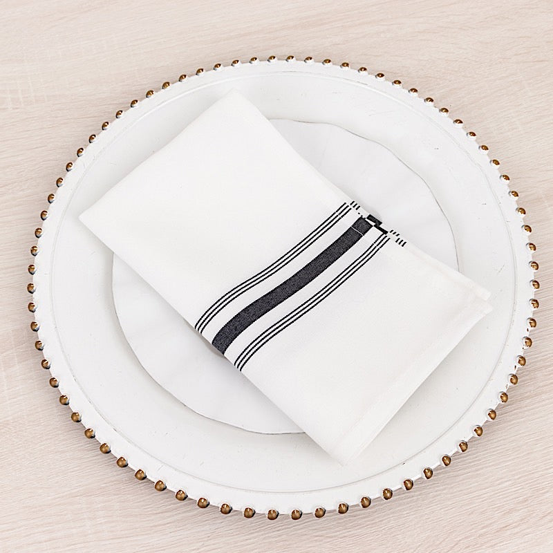 10 Polyester Napkins with Stripes 18