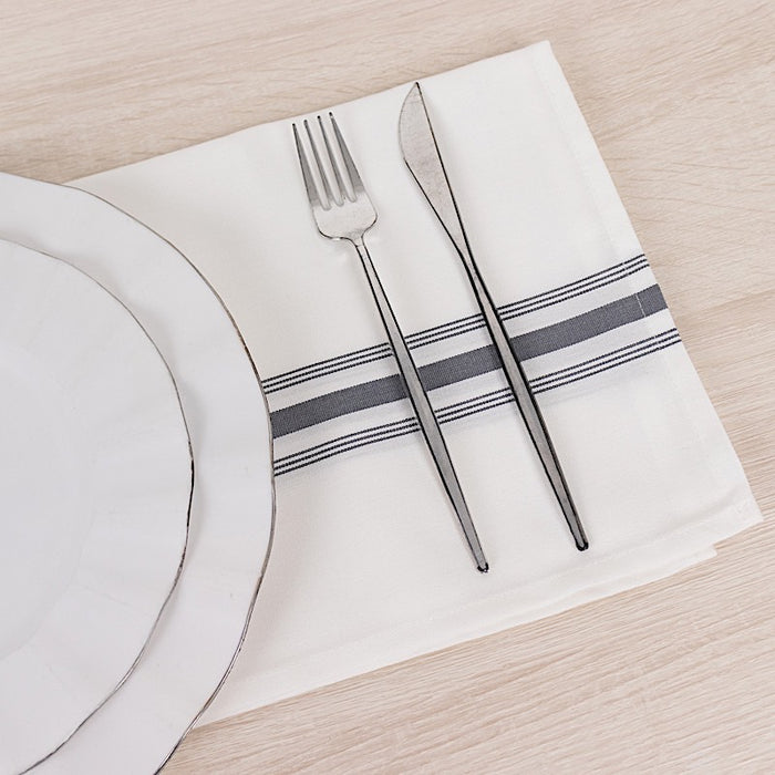 10 Polyester Napkins with Stripes 18" x 22"