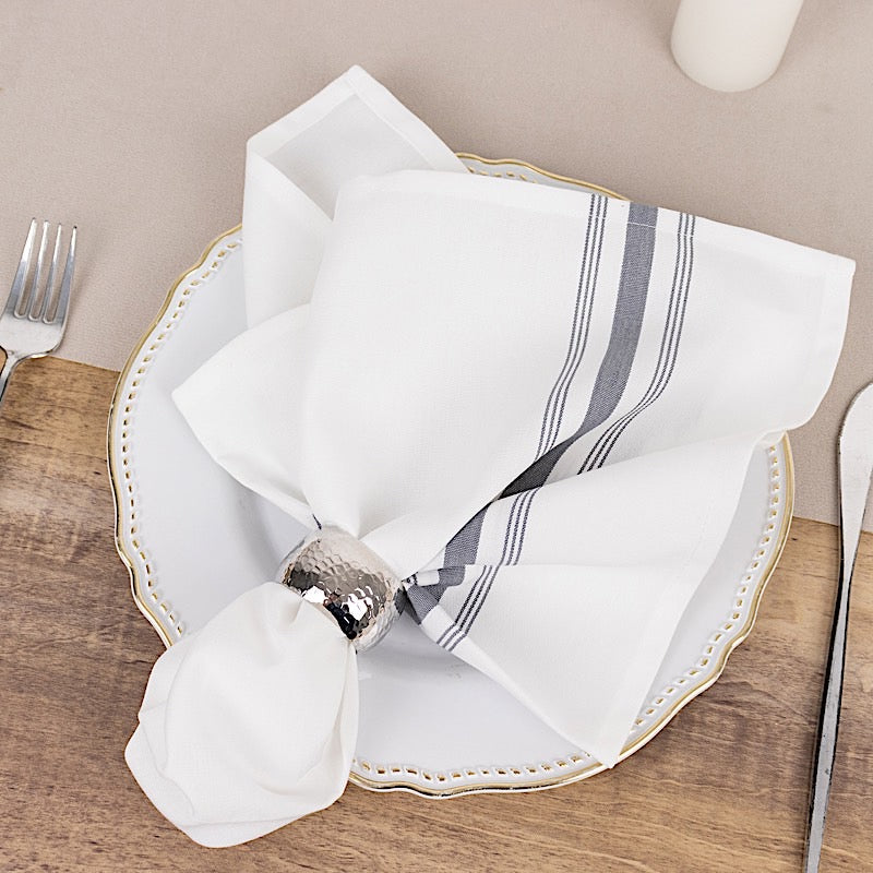 10 Polyester Napkins with Stripes 18