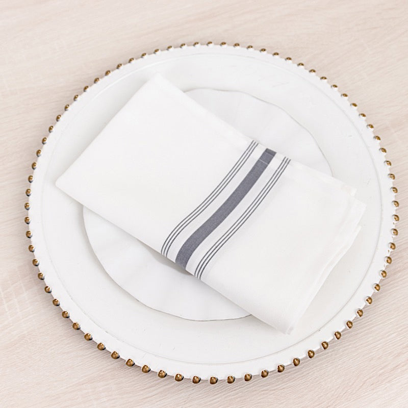 10 Polyester Napkins with Stripes 18