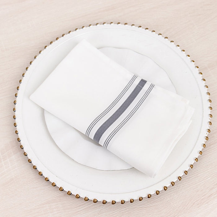 10 Polyester Napkins with Stripes 18" x 22"