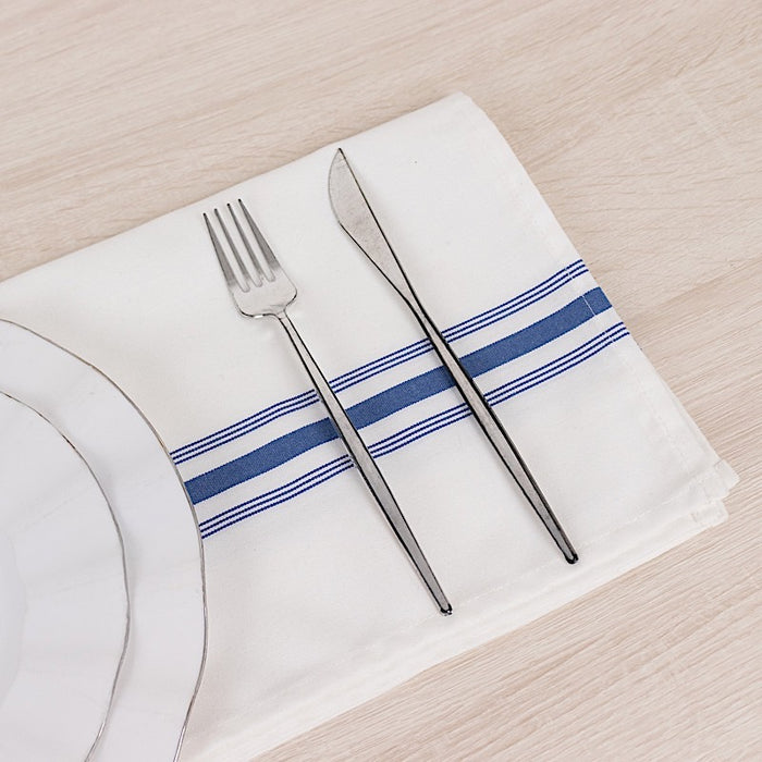 10 Polyester Napkins with Stripes 18" x 22"