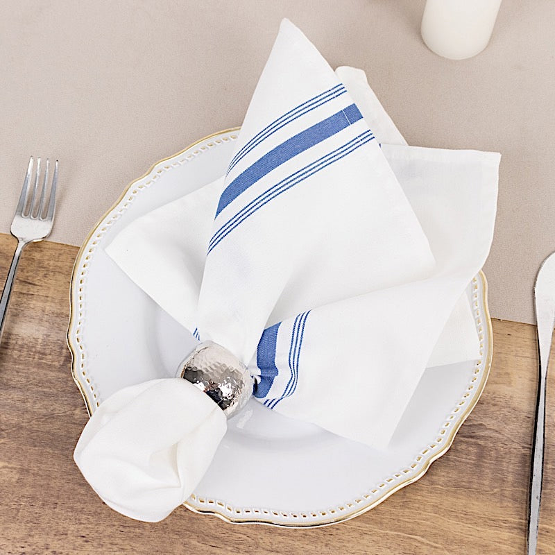 10 Polyester Napkins with Stripes 18