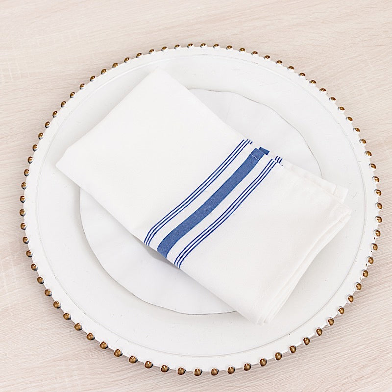 10 Polyester Napkins with Stripes 18