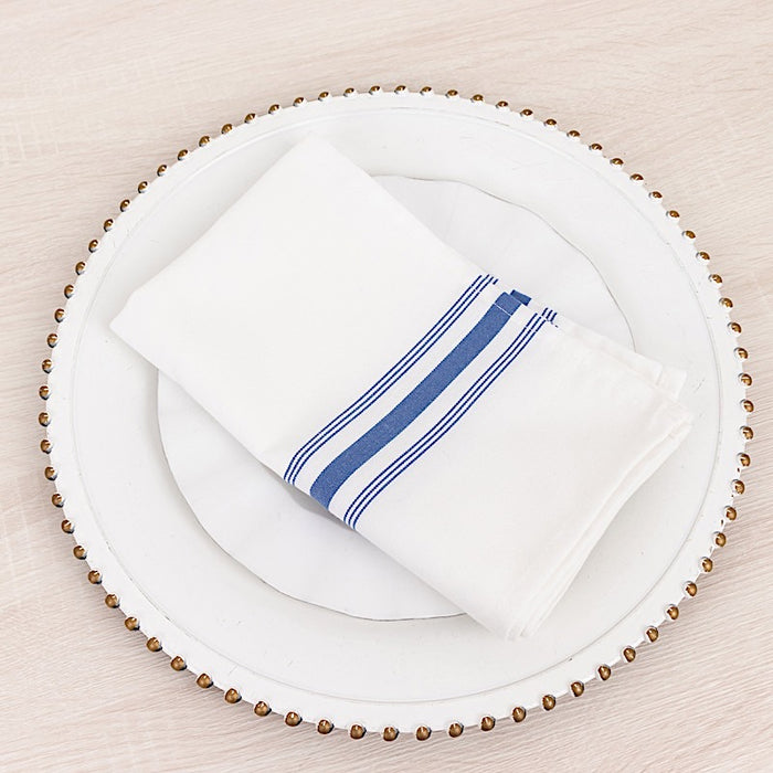 10 Polyester Napkins with Stripes 18" x 22"