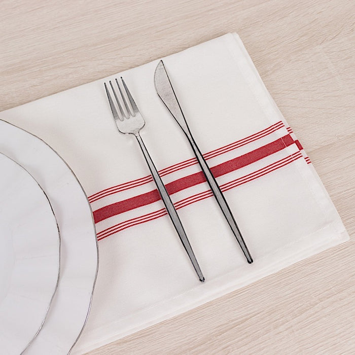 10 Polyester Napkins with Stripes 18" x 22"