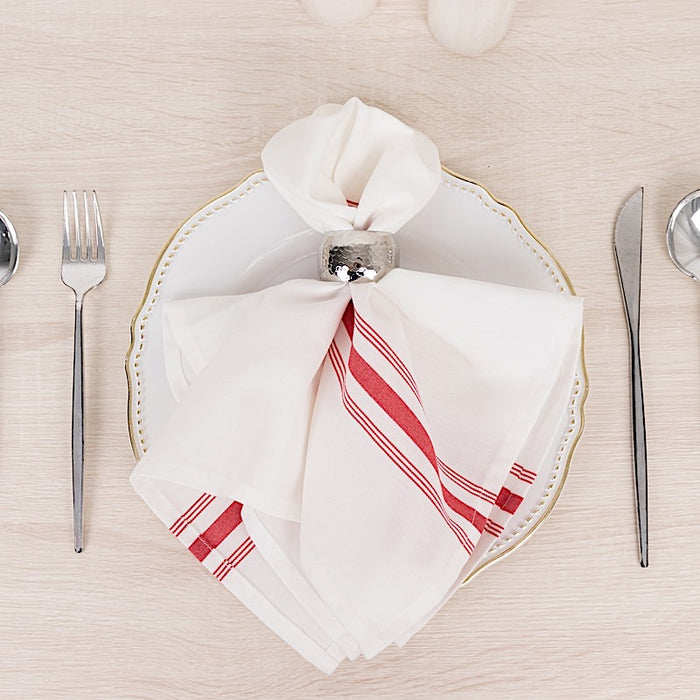 10 Polyester Napkins with Stripes 18" x 22"