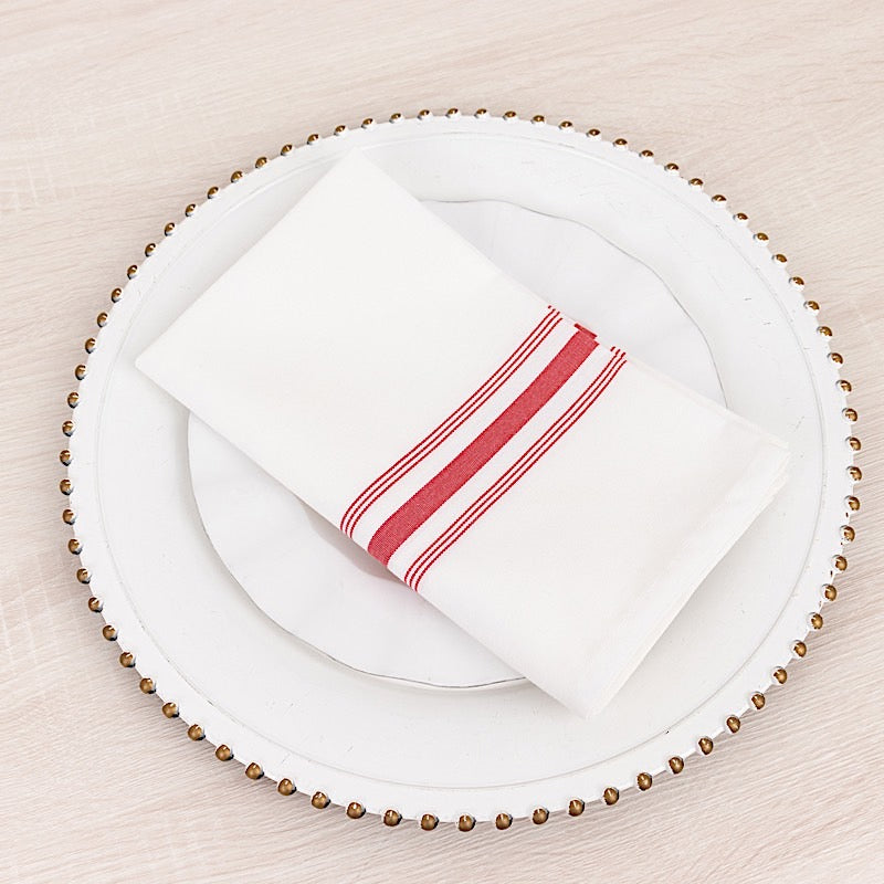 10 Polyester Napkins with Stripes 18