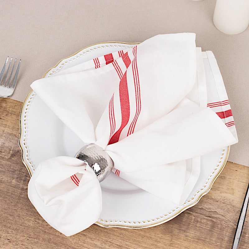 10 Polyester Napkins with Stripes 18