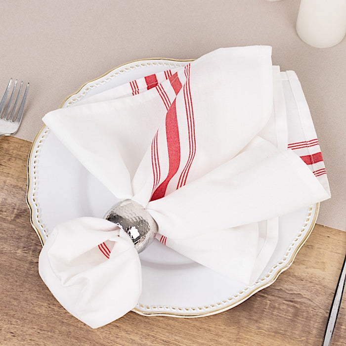 10 Polyester Napkins with Stripes 18" x 22"