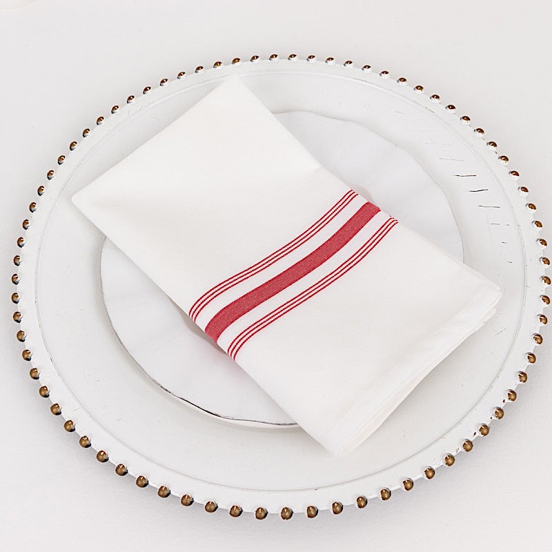 10 Polyester Napkins with Stripes 18