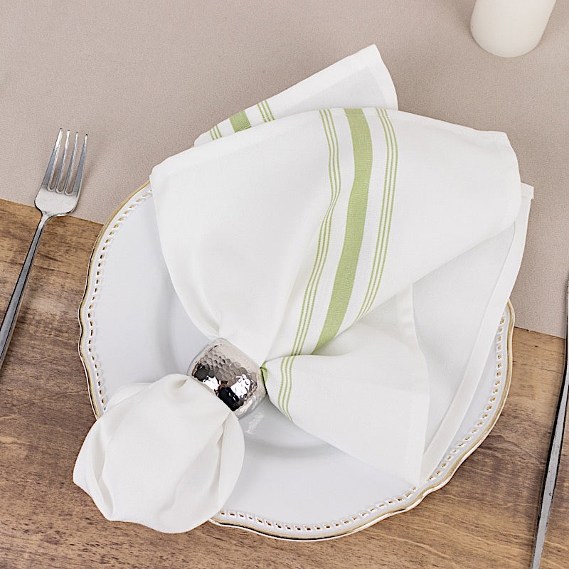 10 Polyester Napkins with Stripes 18