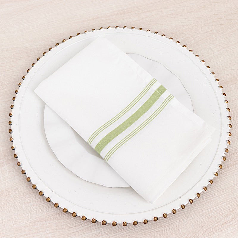 10 Polyester Napkins with Stripes 18