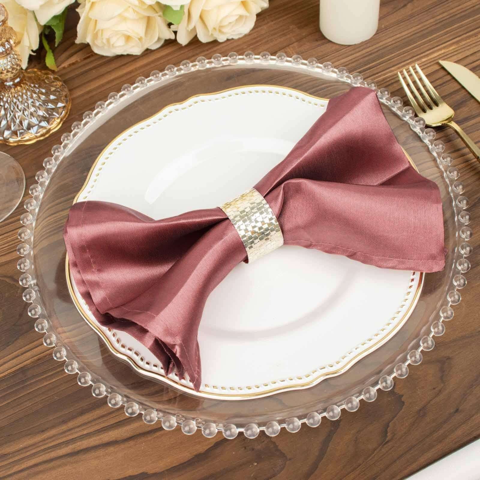 5 Satin Dinner Table Napkins 20