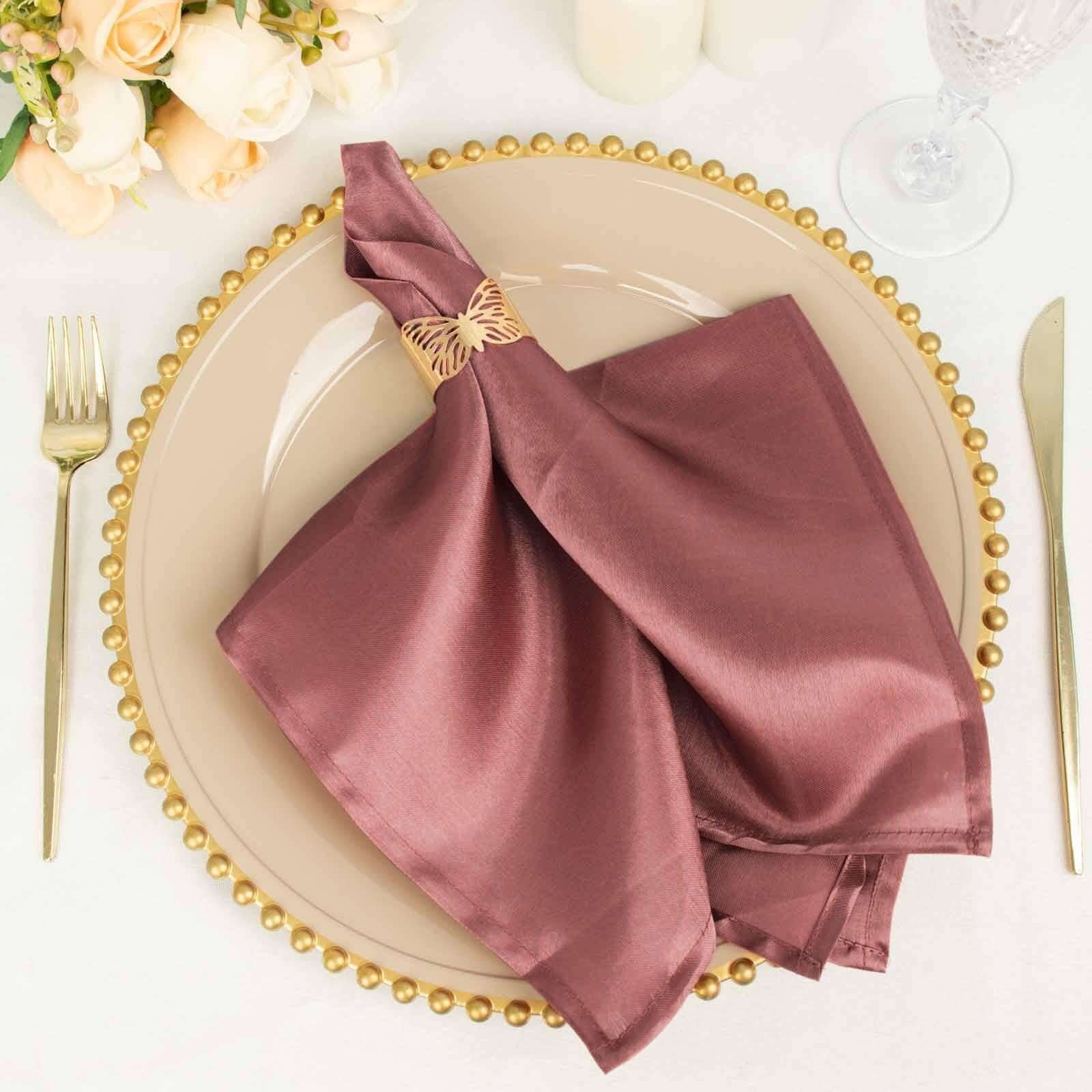 5 Satin Dinner Table Napkins 20