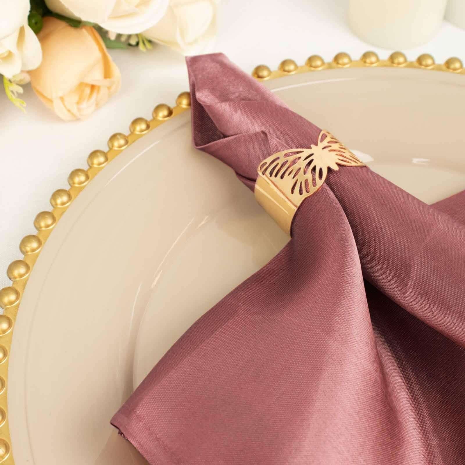 5 Satin Dinner Table Napkins 20