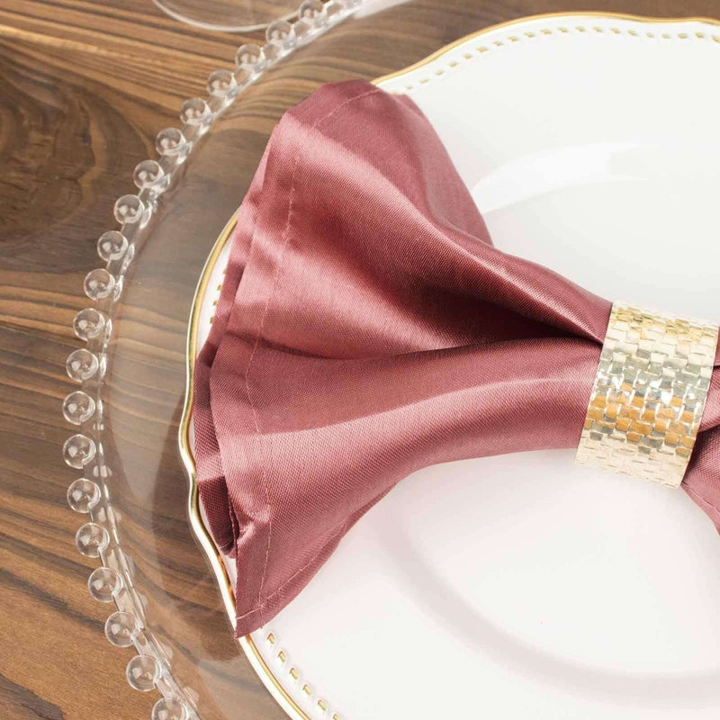 5 Satin Dinner Table Napkins 20" x 20"