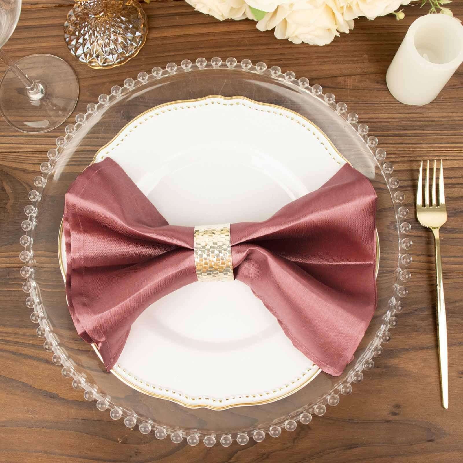 5 Satin Dinner Table Napkins 20