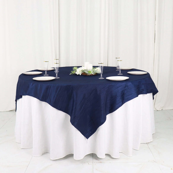 72" x 72" Accordion Crinkled Taffeta Square Table Overlay