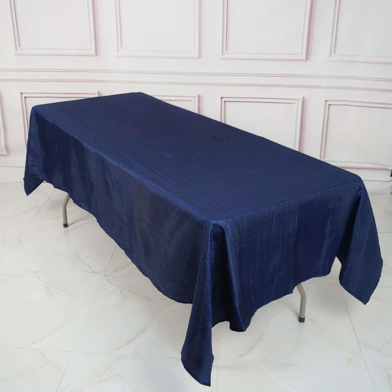 60" x 102" Accordion Metallic Crinkled Taffeta Rectangular Tablecloth
