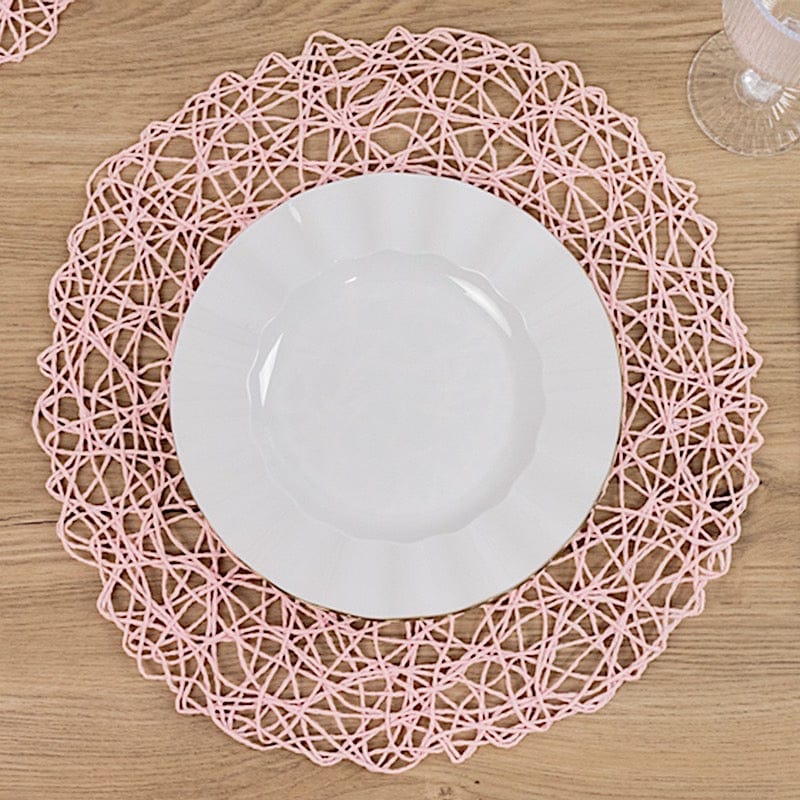 6 pcs 15" wide Round Metallic String Placemats