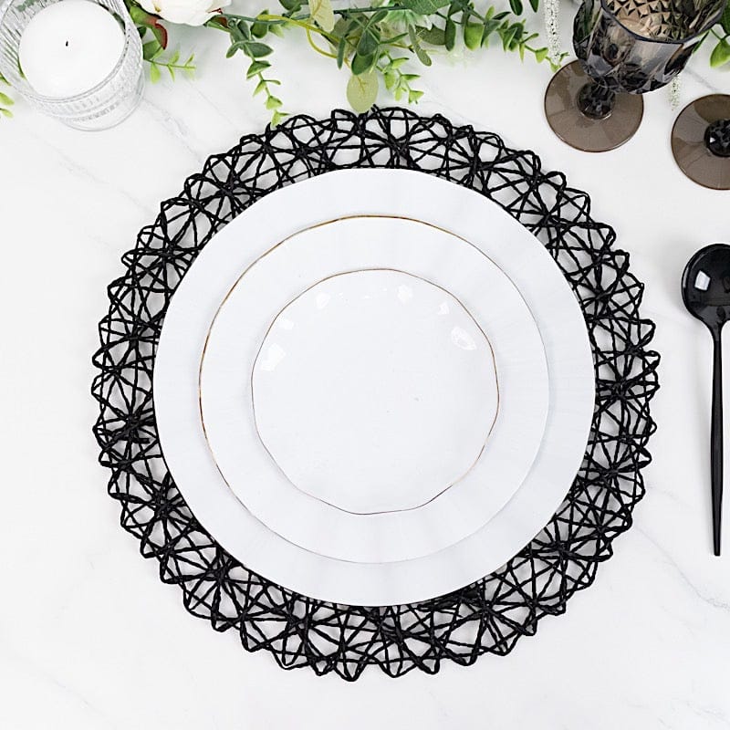 6 pcs 15" wide Round Metallic String Placemats