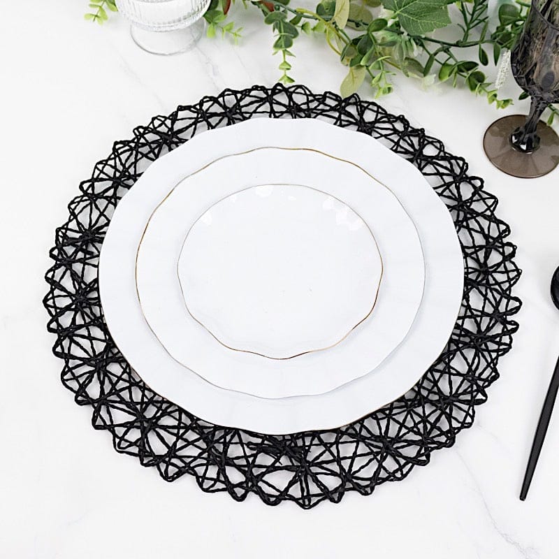 6 pcs 15" wide Round Metallic String Placemats