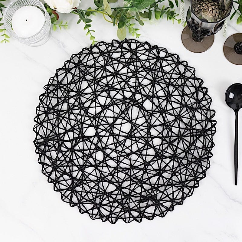 6 pcs 15" wide Round Metallic String Placemats