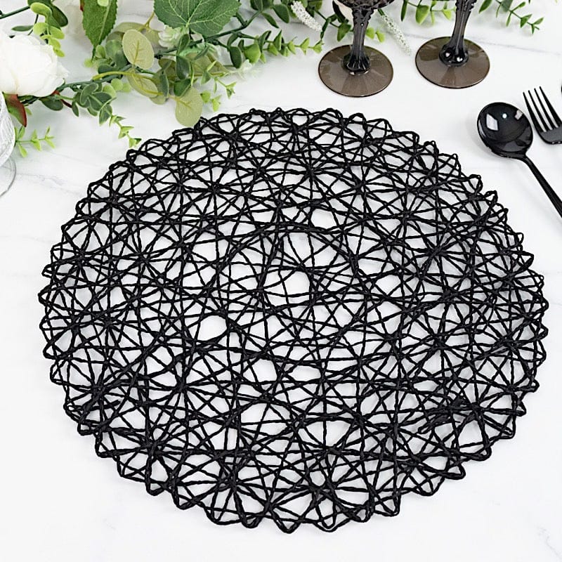6 pcs 15" wide Round Metallic String Placemats