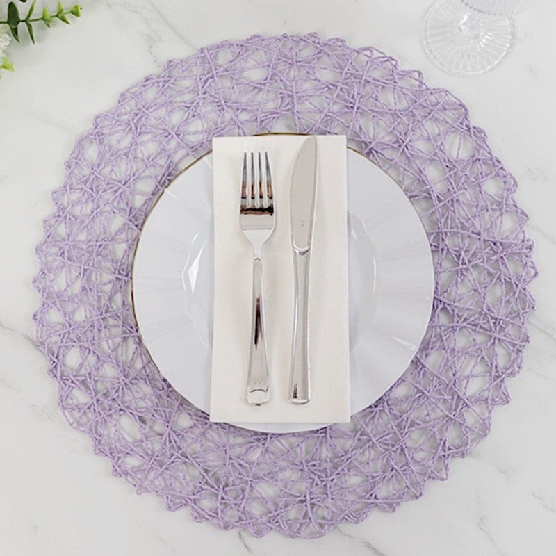6 pcs 15" wide Round Metallic String Placemats
