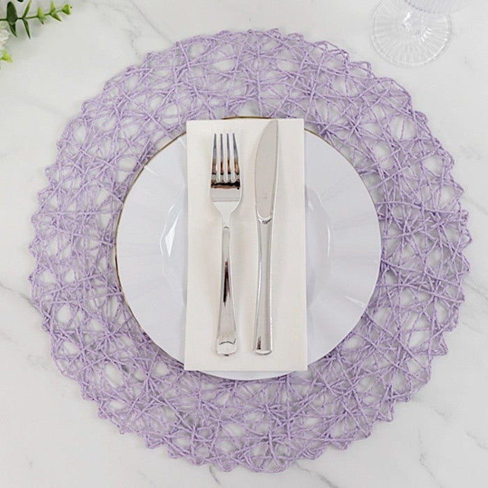 6 pcs 15" wide Round Metallic String Placemats