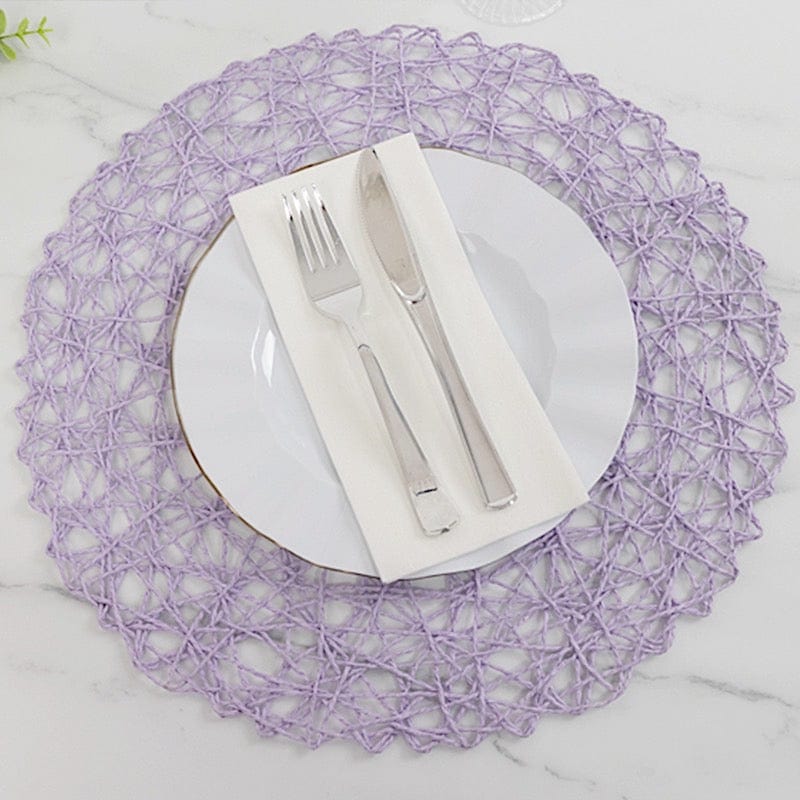 6 pcs 15" wide Round Metallic String Placemats