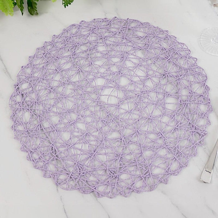 6 pcs 15" wide Round Metallic String Placemats