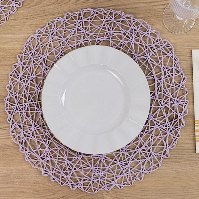 6 pcs 15" wide Round Metallic String Placemats