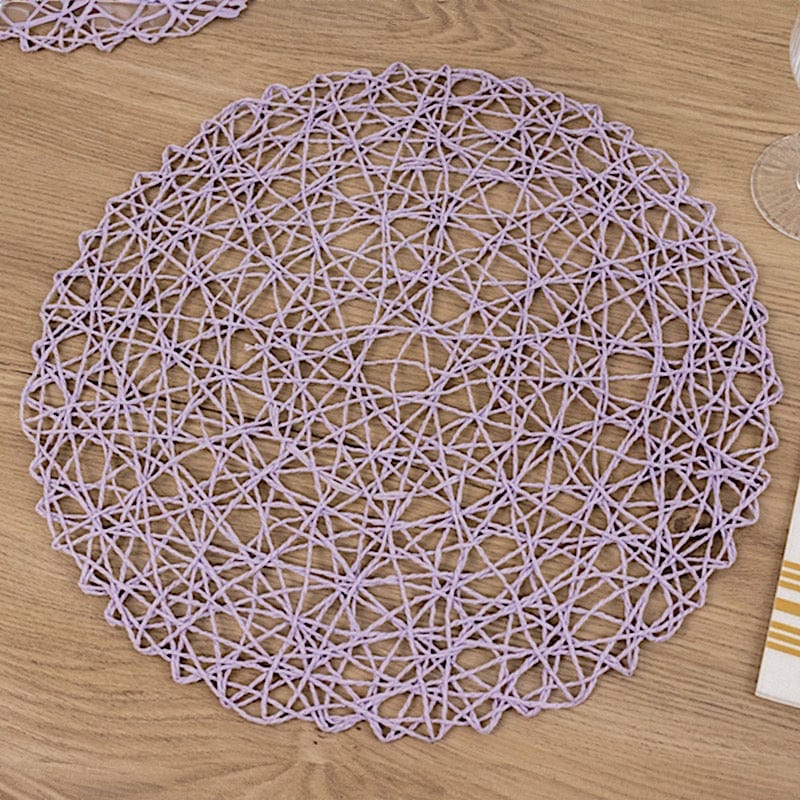 6 pcs 15" wide Round Metallic String Placemats