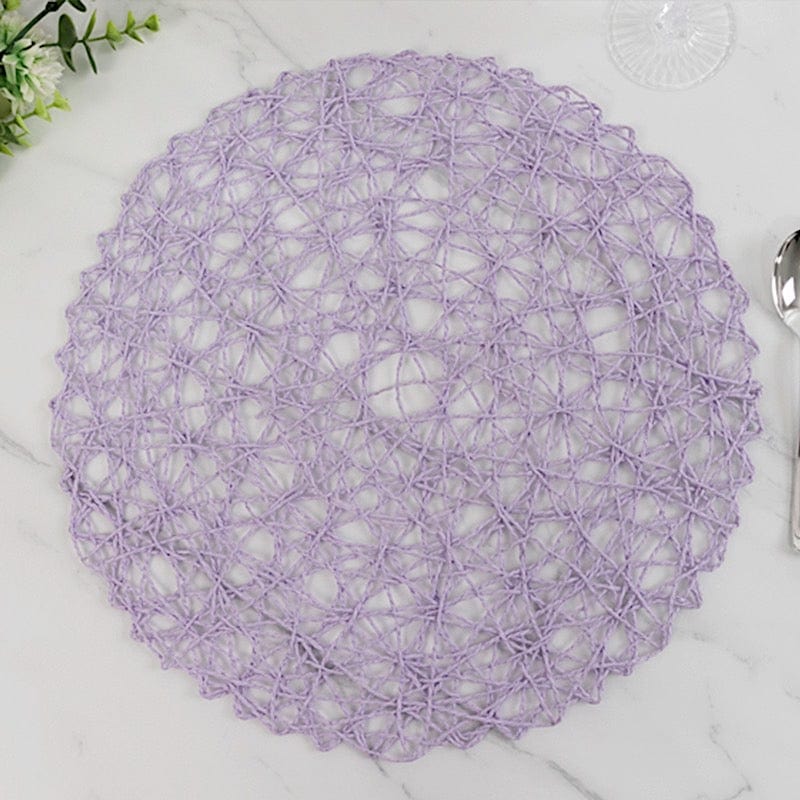 6 pcs 15" wide Round Metallic String Placemats