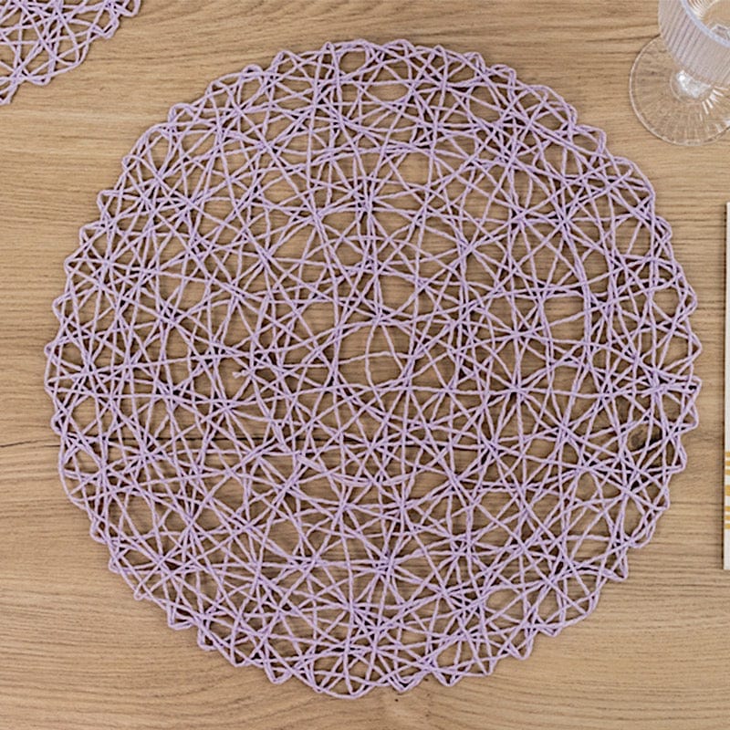 6 pcs 15" wide Round Metallic String Placemats