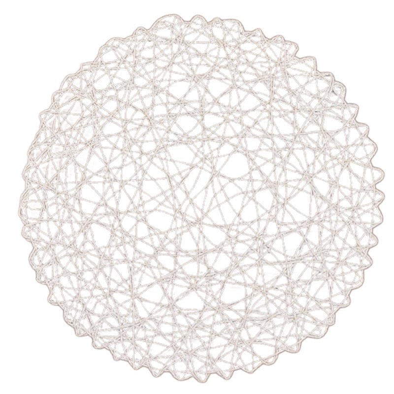 6 pcs 15" wide Round Metallic String Placemats