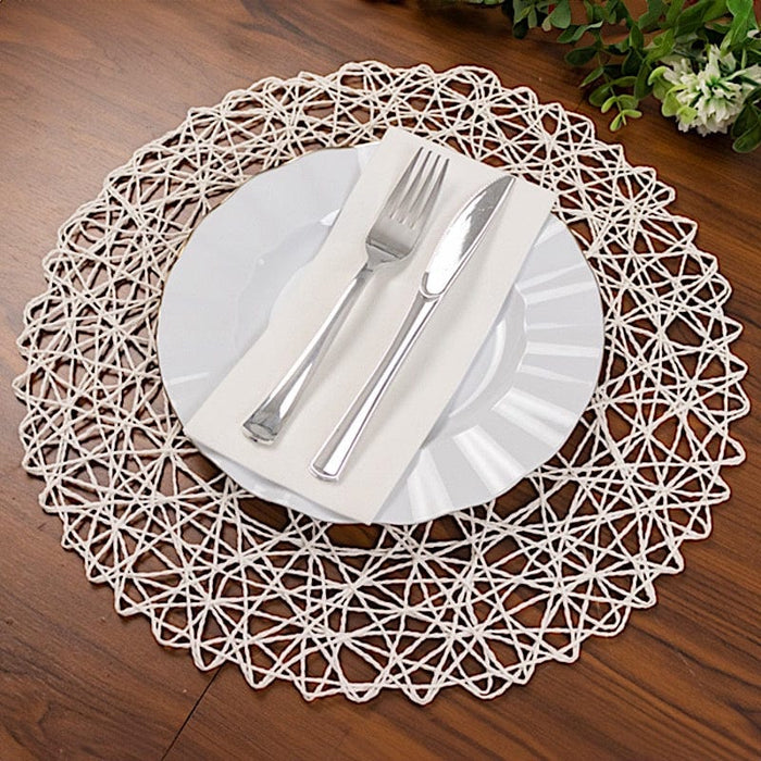 6 pcs 15" wide Round Metallic String Placemats