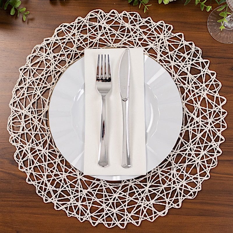 6 pcs 15" wide Round Metallic String Placemats
