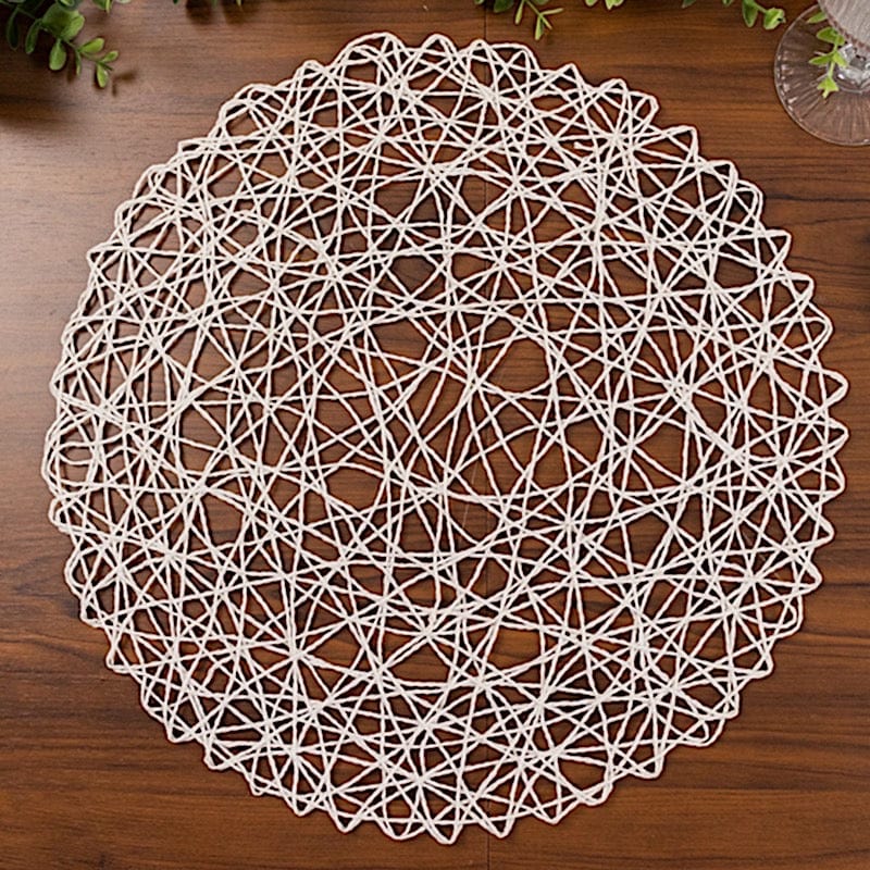 6 pcs 15" wide Round Metallic String Placemats