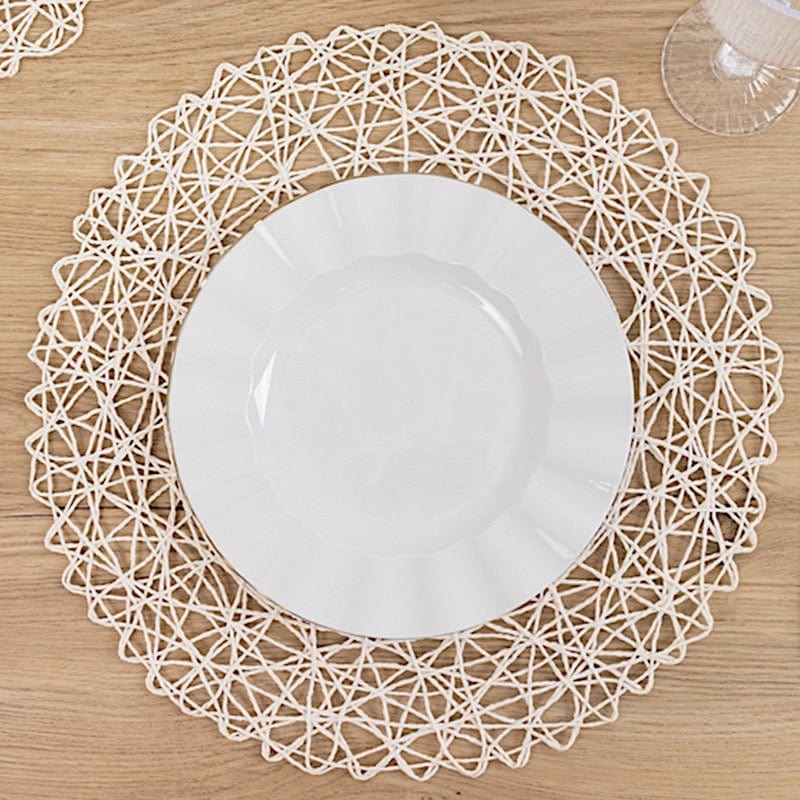 6 pcs 15" wide Round Metallic String Placemats