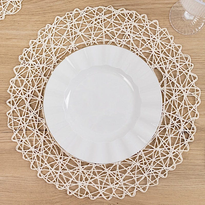 6 pcs 15" wide Round Metallic String Placemats