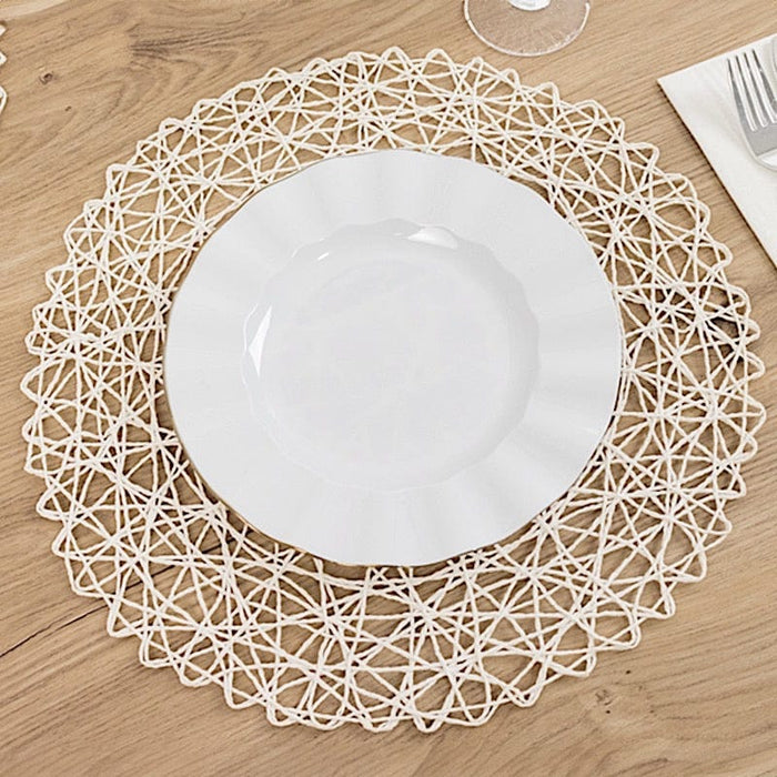 6 pcs 15" wide Round Metallic String Placemats