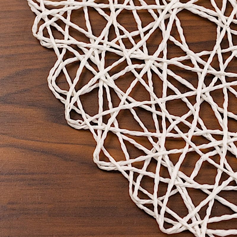 6 pcs 15" wide Round Metallic String Placemats