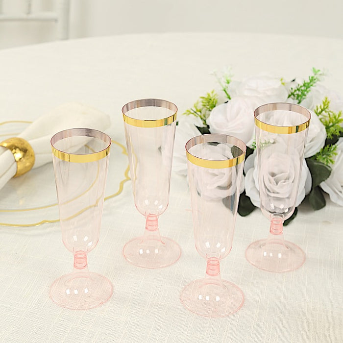 12 pcs 5 oz Rim Plastic Champagne Disposable Glasses