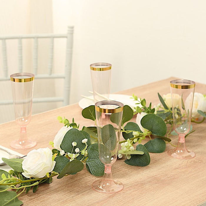 12 pcs 5 oz Rim Plastic Champagne Disposable Glasses