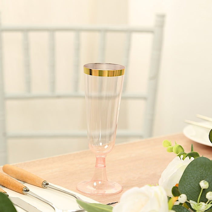 12 pcs 5 oz Rim Plastic Champagne Disposable Glasses