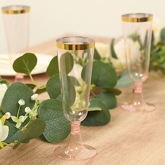 12 pcs 5 oz Rim Plastic Champagne Disposable Glasses